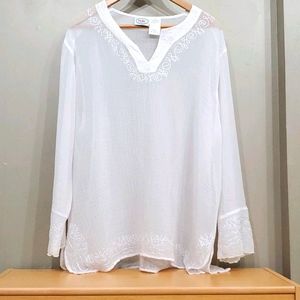 Sheer White Blouse